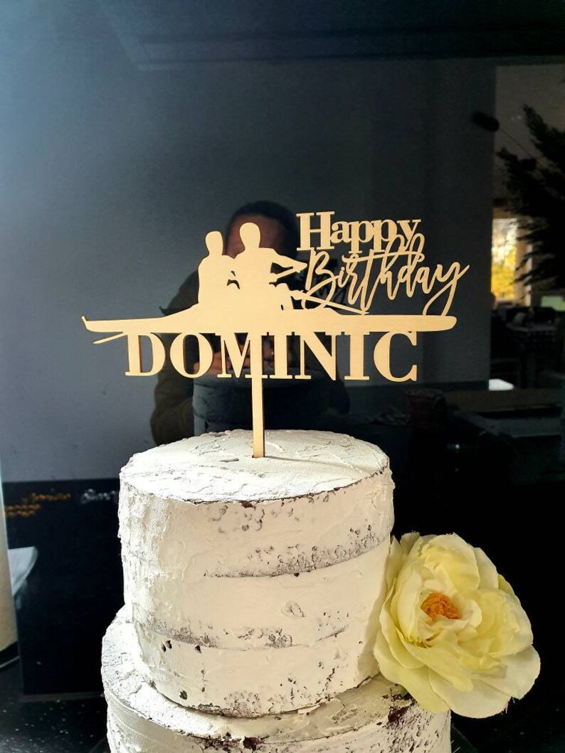 Personalised Rowing Cake Topper Rowing Wooden Birthday Cake Etsy