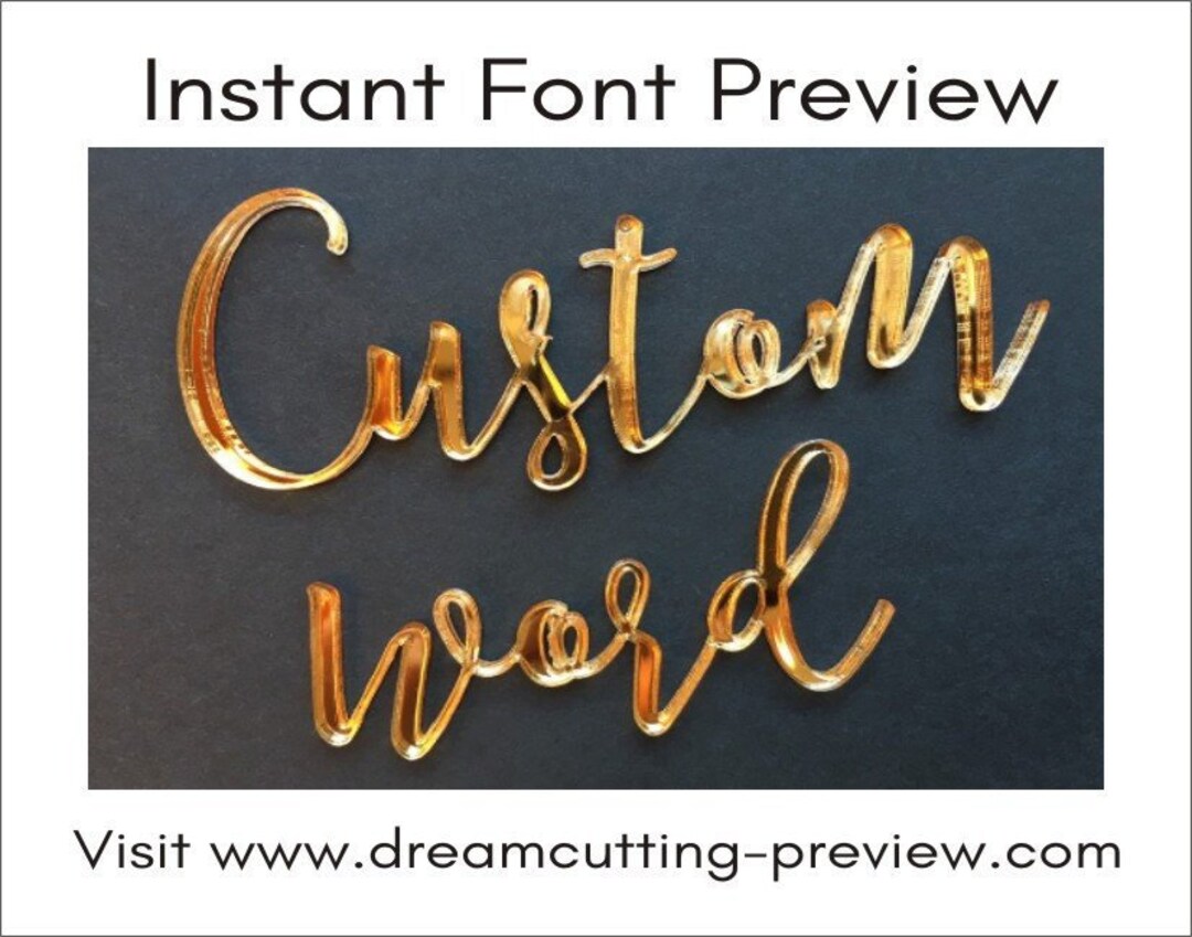 Custom Words Mirror Gold Acrylic Sayings Sign Mirror Etsy