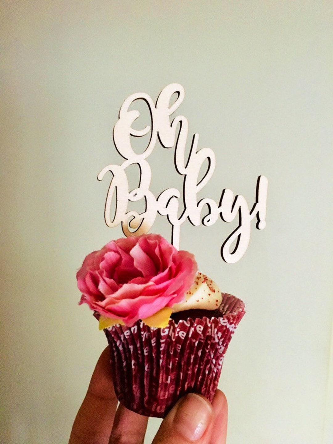 Oh Baby Cupcake Toppers Cupcake Toppers Baby Shower Cupcake Etsy