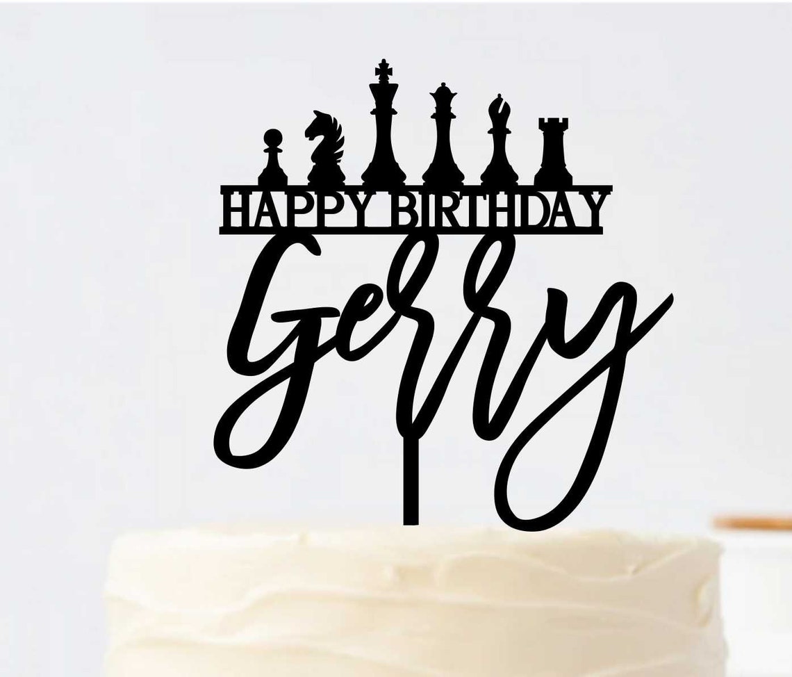 Chess Birthday Cake Topper Name Chess Cake Topper King and - Etsy