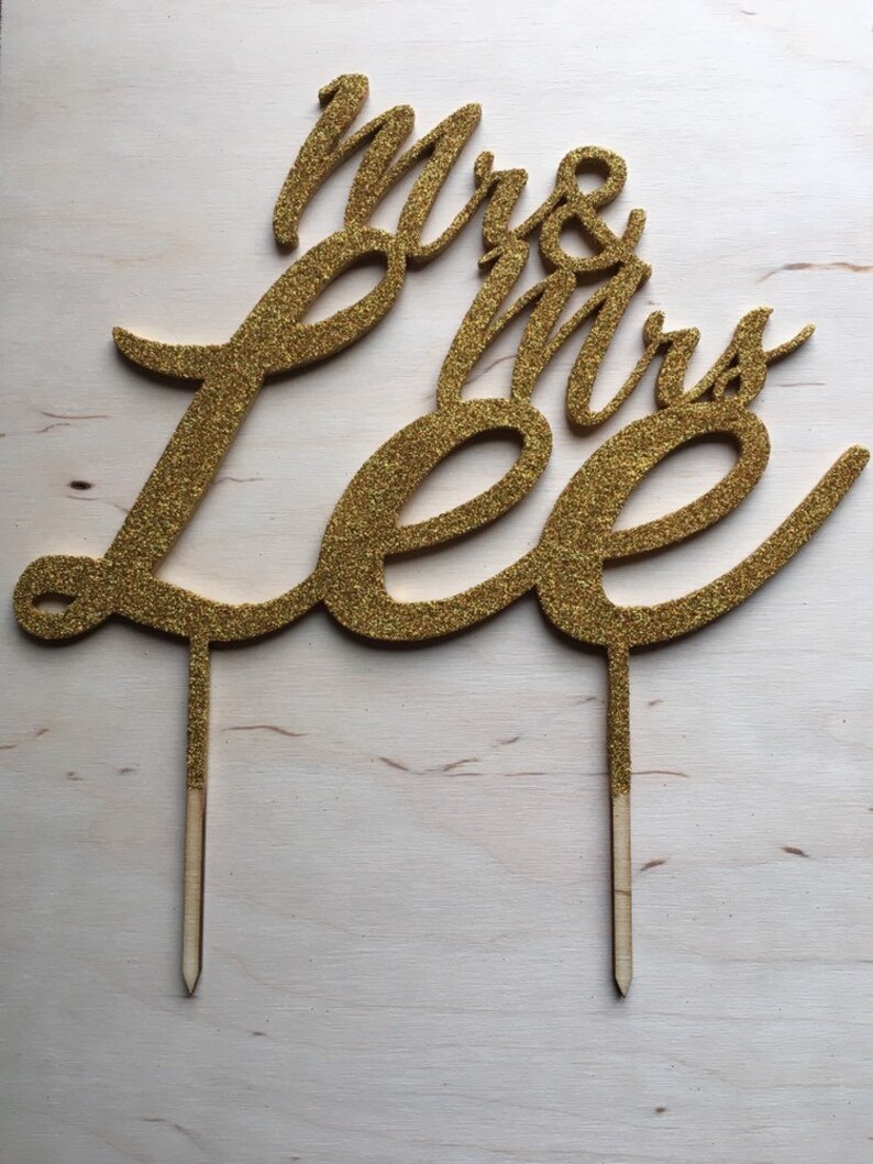 Personalised Wedding Cake Topper. Custom Mr and Mrs Cake Etsy
