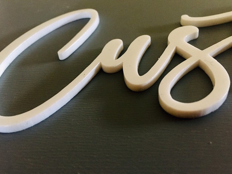 Custom Words White Acrylic Custom Text White Letters Etsy