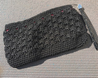 Crocheted Black Clutch