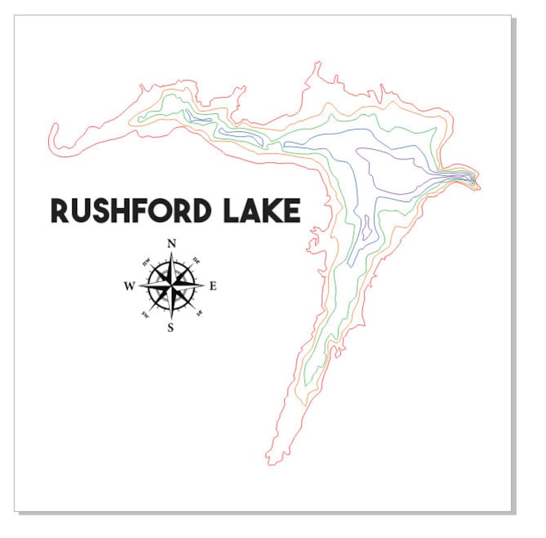 Rushford Lake New York Topographical Map Etsy