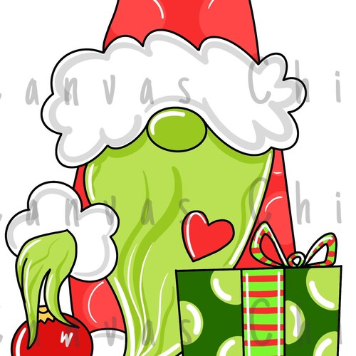 TEMPLATE Grinch Gnome Door Hanger Template Etsy