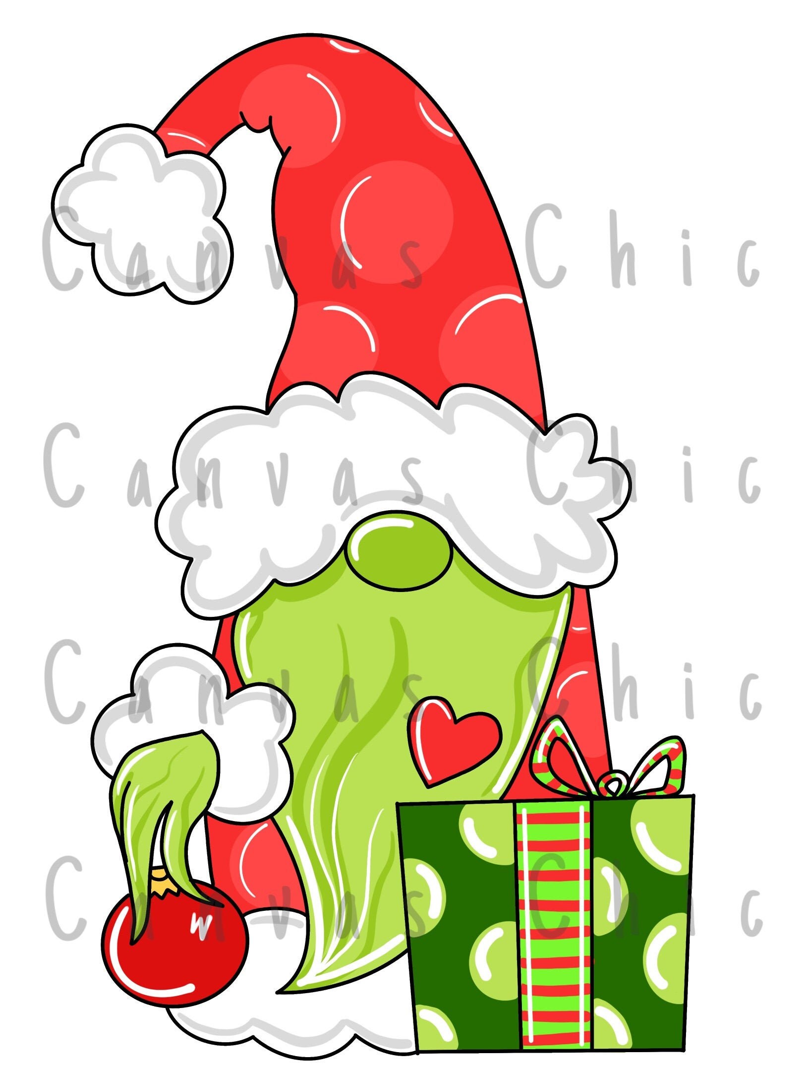 TEMPLATE Grinch Gnome Door Hanger Template Etsy