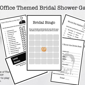 DIGITAL DOWNLOAD The Office Themed Bridal Shower Game | The Office TV Show Bridal Shower | The Office Themed Wedding