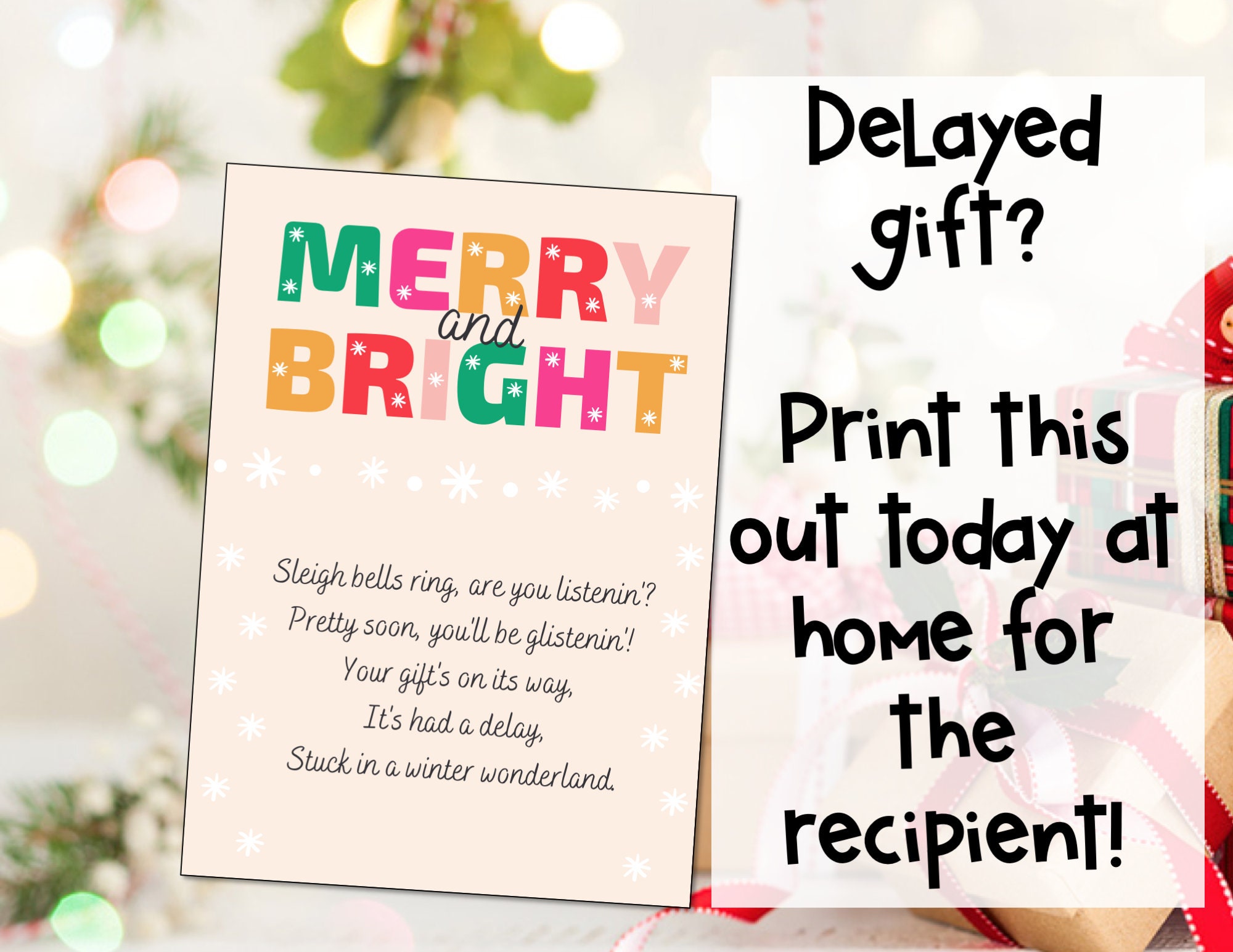 Late Christmas Gift Poem 