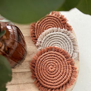 Customizable coasters | Housewarming gift | cozy table decor | dorm decor | plant placemat | macramé coaster | create your own coaster set