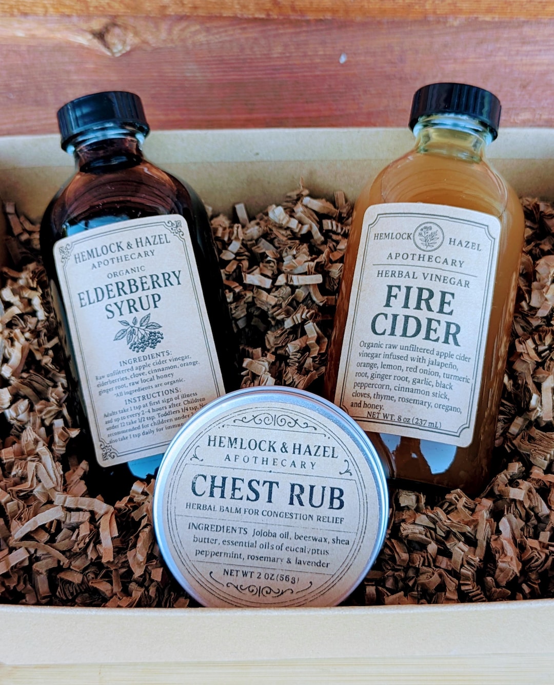 Fire Syrup Elderberry Syrup, Fire Cider & Chest Rub Set | Winter Wellness - Etsy