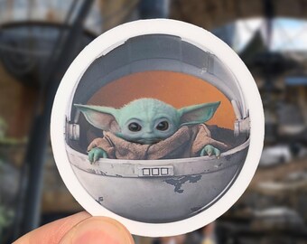 Star Wars The Mandalorian and Grogu waterproof Sticker