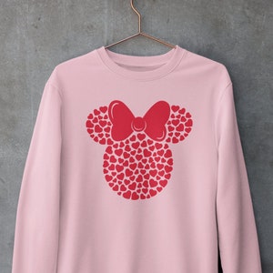 Disney Valentine's Day Sweatshirt and T-Shirt | Minnie Mouse Ears Hearts | Sweethearts Night | Disney After Dark | 4 Colors