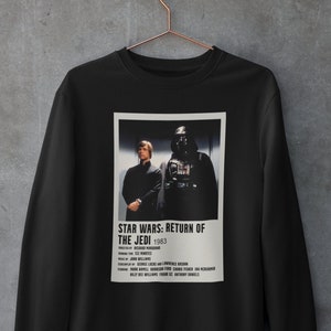 Unique Star Wars Return of the Jedi Sweatshirt featuring Luke Skywalker and Darth Vader on the elevator to see Emperor Palpatine