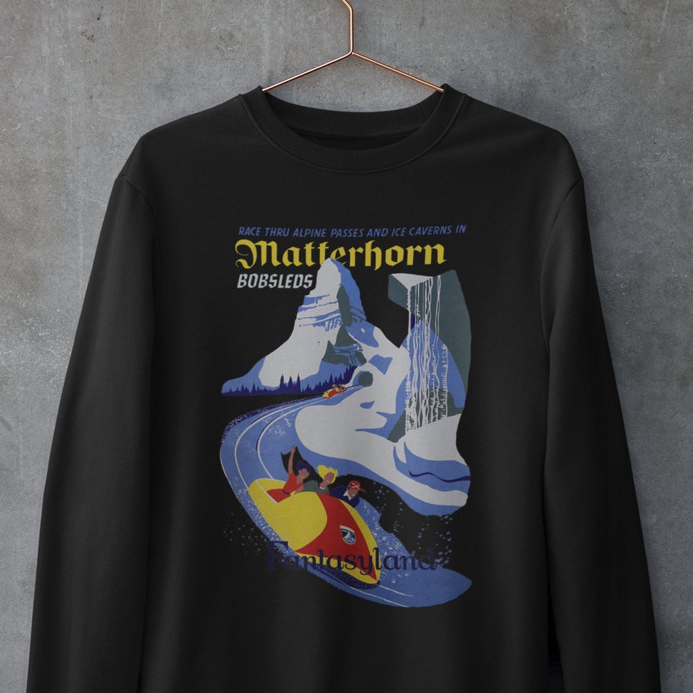 Snorider Design Disney Sweatshirt | Matterhorn Bobsleds | Original Ride Poster | Disneyland | Walt Disney World | Vintage | Disney Vacation | Ships From Us