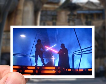 Star Wars The Empire Strikes Back Luke Skywalker vs Darth Vader on Cloud City Sticker