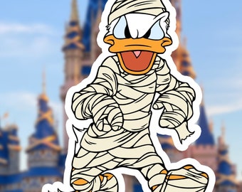 Disney Donald Duck in Mummy Costume Sticker | Waterproof