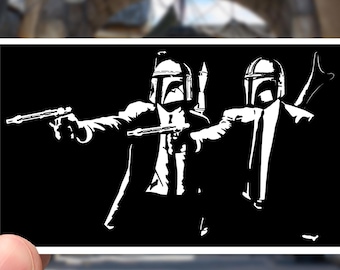 Star Wars Boba Fett and the Mandalorian Pulp Fiction waterproof Sticker