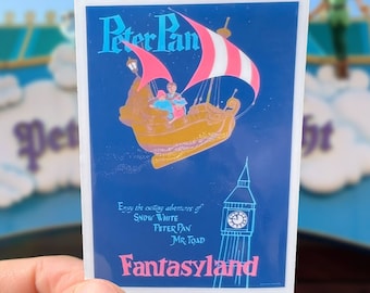 Disney Peter Pan's Flight Sticker | Waterproof | Original Attraction Poster