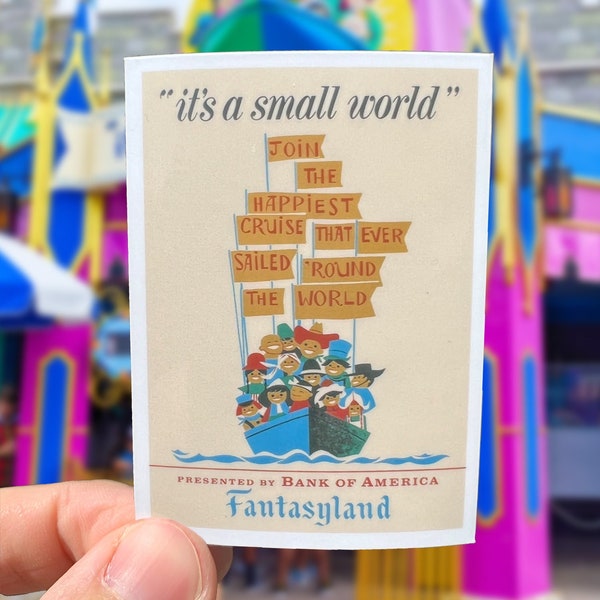 Disney It's a Small World Sticker | Waterproof | Original Attraction Poster