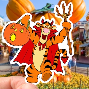 Disney Tigger in Devil Costume Sticker | Waterproof