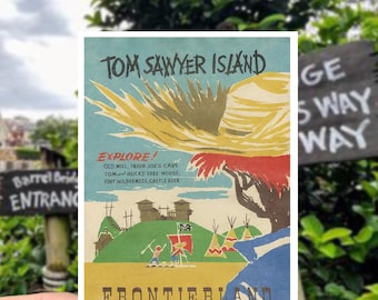 Disney's Tom Sawyer Island Sticker | Waterproof | Original Attraction Poster