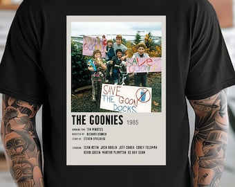 The Goonies Save the Goon Docks Movie Poster Shirt | Behind the scenes photo | Vintage style Comfort Colors tee