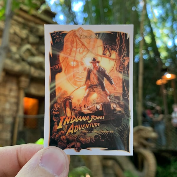 Disneyland Indiana Jones Adventure Sticker | Waterproof | Original Attraction Poster