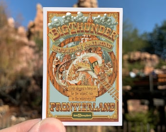 Disney Big Thunder Mountain Sticker | Waterproof | Original Attraction Poster