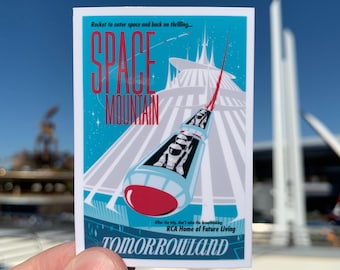 Disney Space Mountain Sticker | Waterproof | Original Attraction Poster