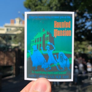Disneyland Haunted Mansion Aufkleber | Wasserfester | Original Attraktion Poster