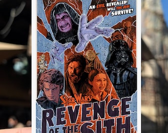 Star Wars III Revenge of the Sith Horror movie poster sticker | Waterproof Sticker