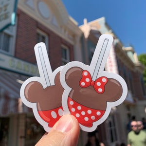 Disney Mickey and Minnie Candy Caramel Apple Stickers | Waterproof | Disney Food and Snacks
