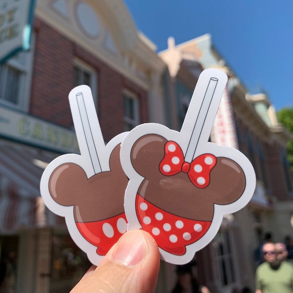 Disney Mickey and Minnie Candy Caramel Apple Stickers | Waterproof | Disney Food and Snacks