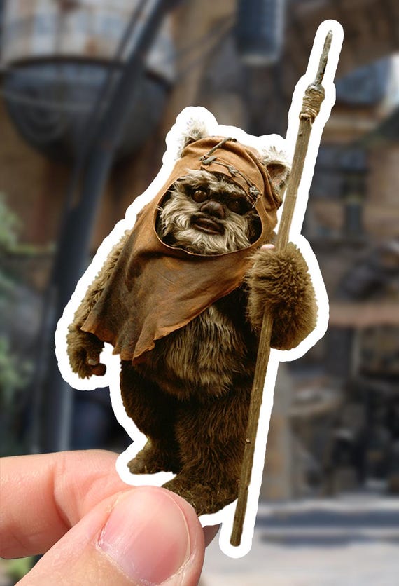 スター・ウォーズ ウィケット・ザ・イウォーク 槍付き 防水ステッカー
