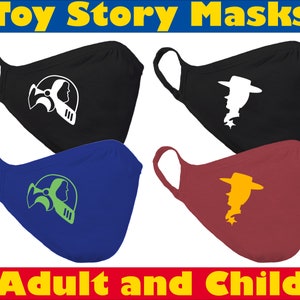 Disney Toy Story, Woody, Buzz Lightyear Face Masks | Cotton/Polyester DUAL layer fabric face mask | Ships from the USA