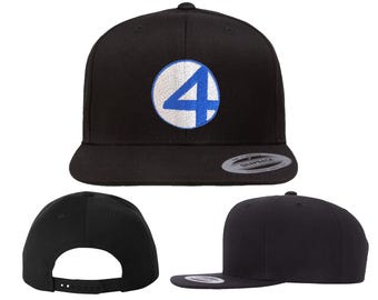 Les quatre fantastiques chapeaux Marvel | Broderie sur des chapeaux Flex Fit, des chapeaux de style « papa ». Casquettes plates Truckers et SnapBack