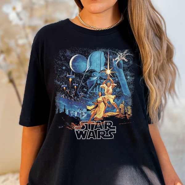 Star Wars: Eine neue Hoffnung Ralph McQuarrie Plakat-Shirt und Sweatshirt | DTG Gedruckt