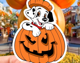 Disney 101 Dalmations in Pumpkin Costume Sticker | Waterproof