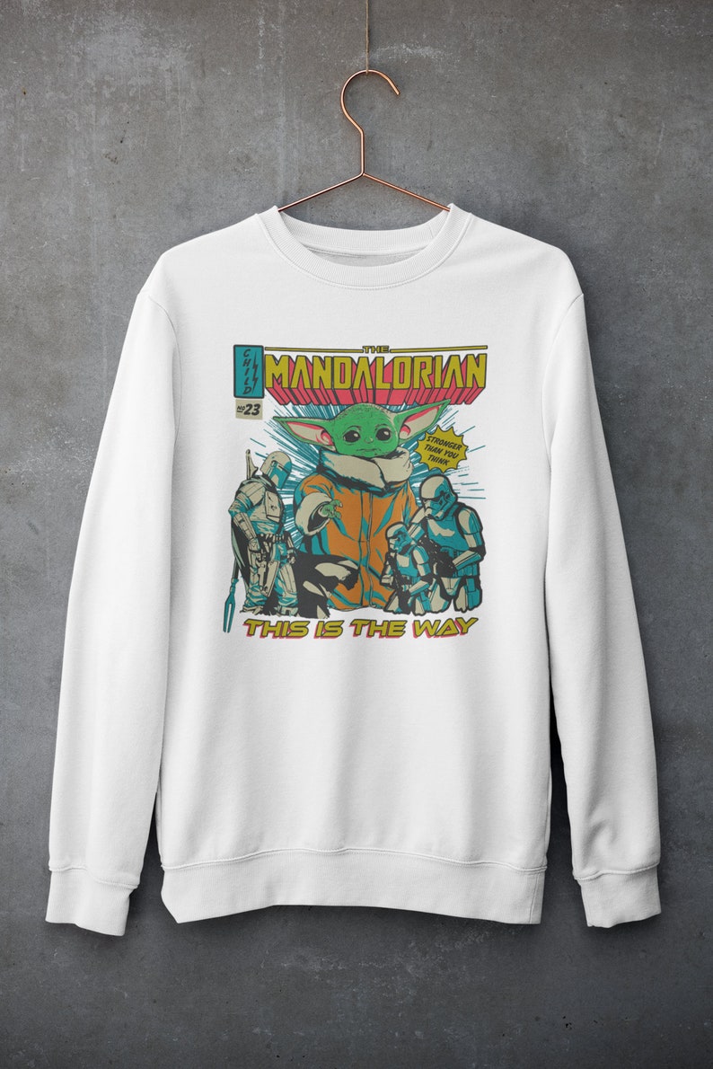 Star Wars The Mandalorian Comic Book Cover Sweatshirt and T-Shirt This Is The Way Mythosaur Baby Yoda Grogu Din Djarin image 3