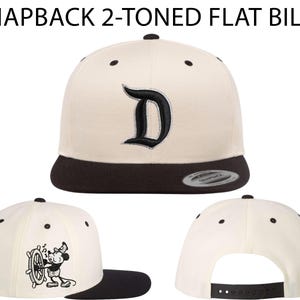 Disneyland D Steamboat Willie Musse Pigg 1928-kepsar | Broderade på SnapBack Flat Bills, FlexFits och justerbara "pappa"-kepsar SnapBack 2-Toned