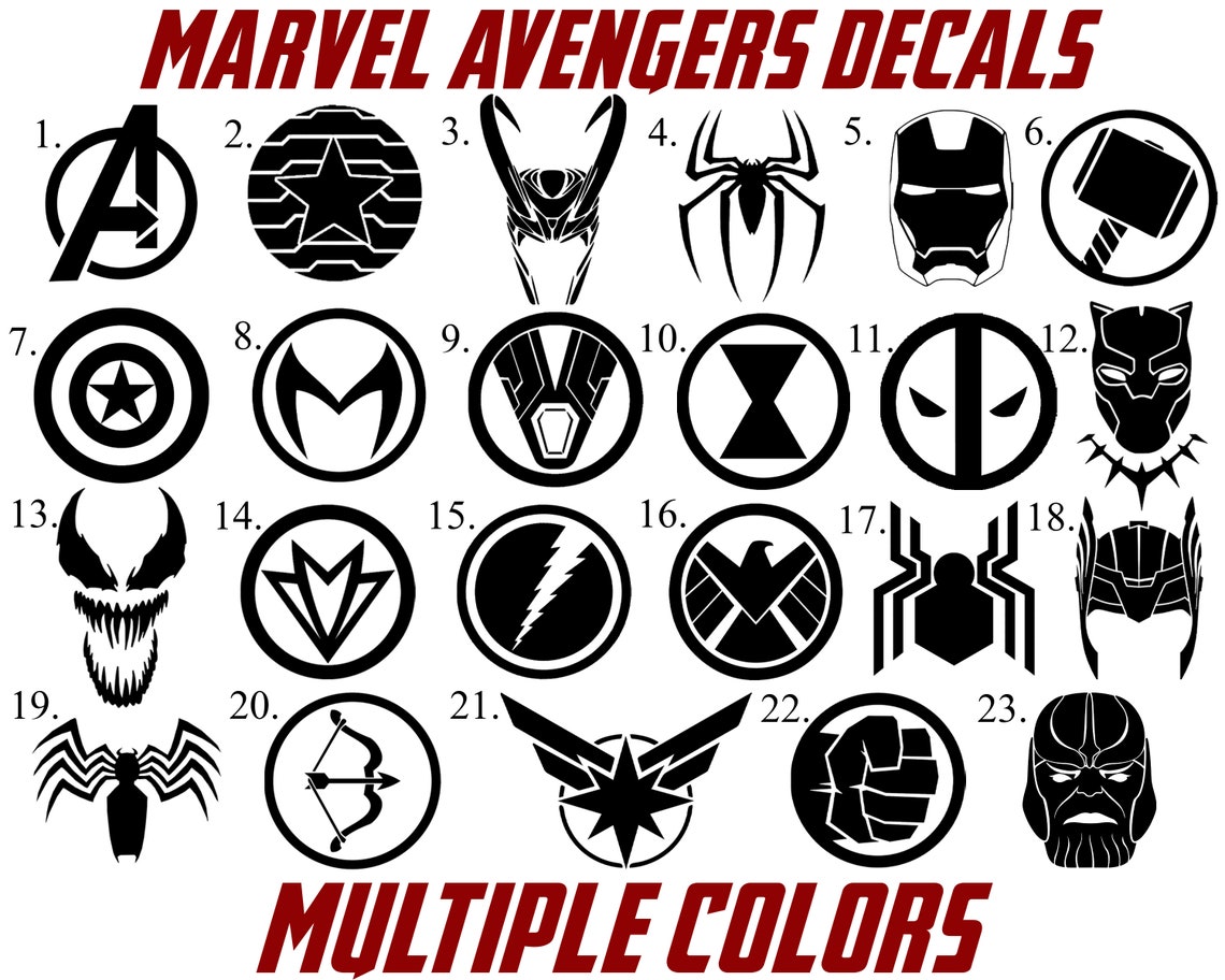 Marvel Avengers Permanent Vinyl Decals for Laptops Car Etsy