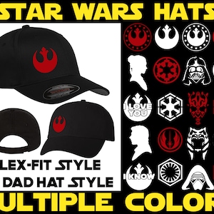 Gorras de Star Wars, Rebel, Empire, Mandalorian, Mythosaur, Jedi, Sith, Kylo Ren, Ahsoka Tano, Vader / Gorra de ajuste flexible y gorra de papá / Envíos desde EE. UU.