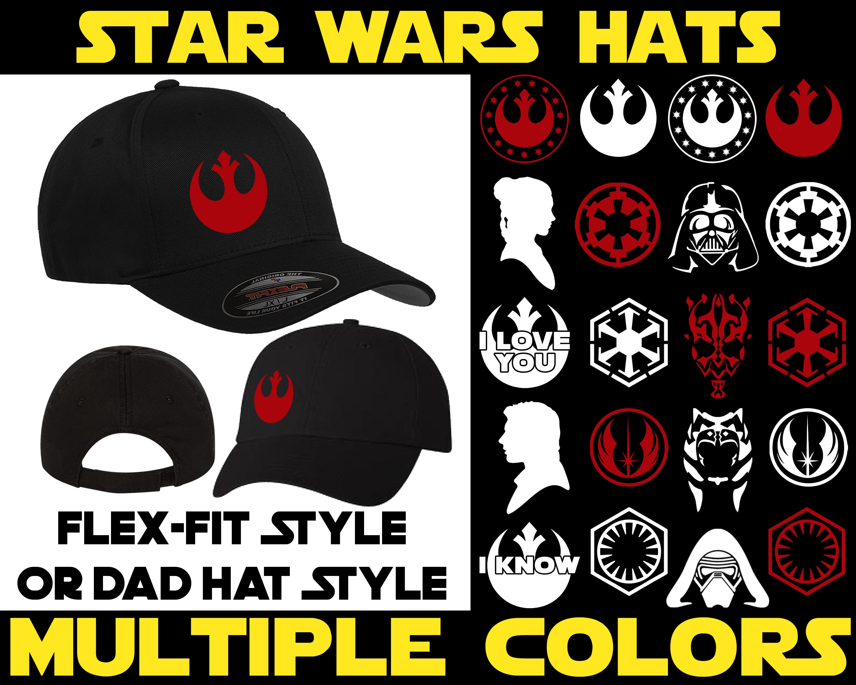 Star Wars Hats, Rebel, Empire, Mandalorian, Mythosaur, Jedi, Sith, Kylo  Ren, Ahsoka Tano, Vader Flex Fit Hat & Dad Hat Ships From US - Etsy