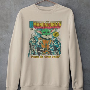 Star Wars The Mandalorian Comic Book Cover Sweatshirt and T-Shirt This Is The Way Mythosaur Baby Yoda Grogu Din Djarin image 2