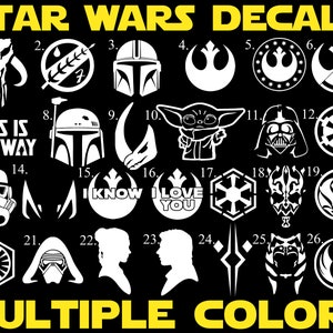 Naklejki winylowe Star Wars Mandalorian na stałe na laptopy, szyby samochodowe, telefony, kubki, systemy do gier