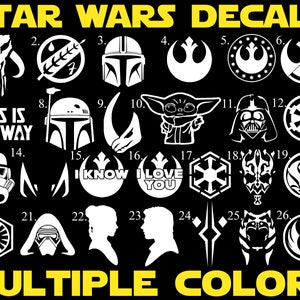 Star Wars Mandalorian Permanent Vinyl Decals for Laptops, Car windows, Phones, Tumblers, Gaming Systems