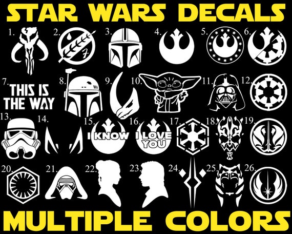 Star Wars Mandalorian Permanent Vinyl Decals for Laptops, Car Windows,  Phones, Tumblers, Gaming Systems 