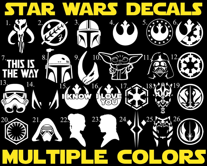 Star Wars Mandalorian Permanent Vinyl Decals for Laptops Car Etsy