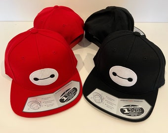 Disney Baymax Big Hero 6 Hats | Embroidered on Flex Fit Hats, Adjustable "Dad" hats, SnapBack Flat Bill Hats and Beanies