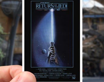 Sticker d'affiche du film Star Wars Le Retour du Jedi | Sticker imperméable original pour affiche de film Star Wars de 1983